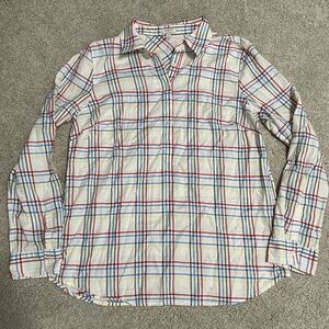 Talbots Plaid 100% Cotton Multicolored Blouse